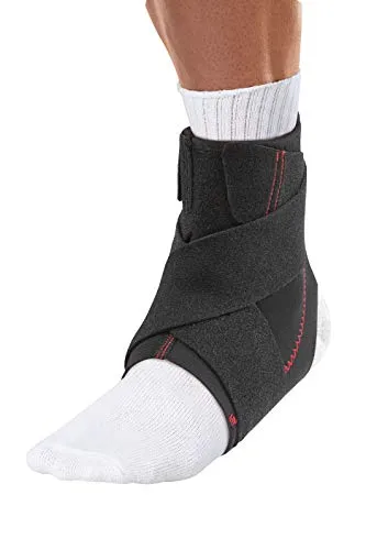 Mueller Erwachsene Sprunggelenkbandage Adjustable Ankle Support - Sprunggelenkbandagen mit wärmendem Neopren für optimale Kompression und Unterstützung, ideal für aktive Menschen und beidseitig tragbar.