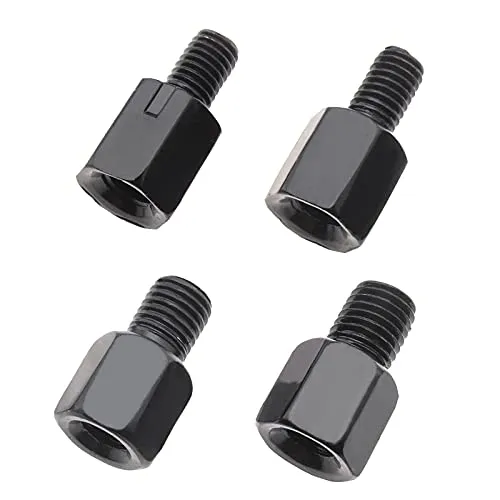 eMagTech 4 Stück Motorrad Spiegel Adapter aus Verzinkter Stahl, Höhenverstellung Verlängerungsschrauben, M8 auf M8/10 Gewinde Linksgewinde/Rechtsgewinde
