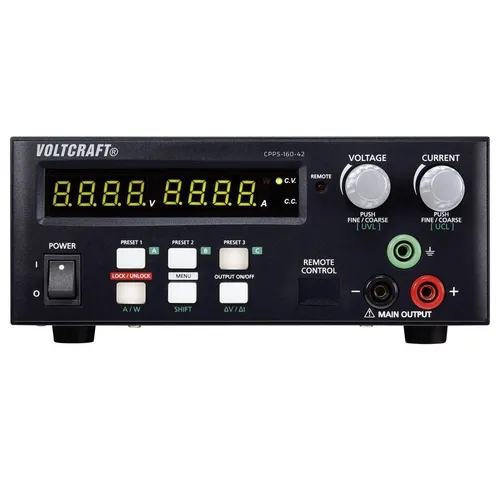 VOLTCRAFT CPPS-160-42 Labornetzgerät - Einstellbares Netzteil für präzise Spannungs- und Stromversorgung von 0.02 - 42 V/DC und bis zu 10 A, ideal für Laboranwendungen.