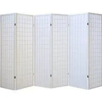 Homestyle4u 6-tlg Paravent in Weiß 264x175 cm in weiß von Homestyle4u