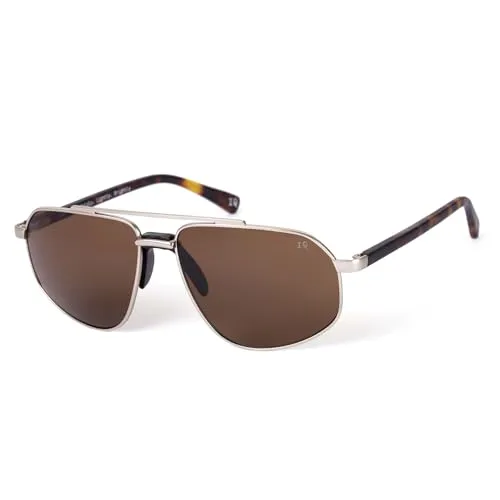 BOTANIQ Rechteckig Azetat Brille in Gold für Herren, optional mit Sehstärke (Modell BIS-7016-001)