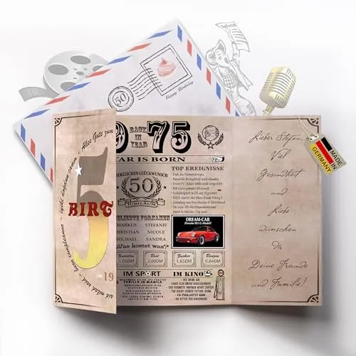 DUOMIO aufklappbare Geburtstagskarte schöne Fensterfalz Geburtstagskarte (20x20cm) ink. passendem Umschlag | Geburtstagskarte Frau & Geburtstagskarte Mann | 300g/qm (‎50. Geburtstag)