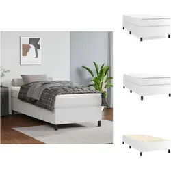vidaXL Boxspringbett Weiß 90x200 cm Kunstleder von vidaXL
