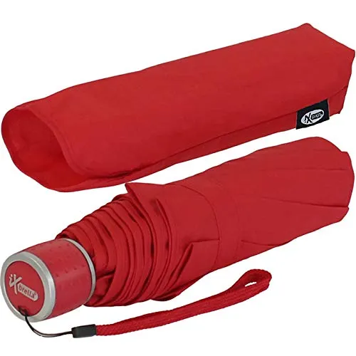 iX-brella Mini Ultra Light - Damen Taschenschirm mit großem Dach - extra leicht - dunkel-rot