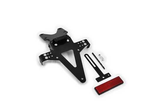 ZIEGER Kennzeichenhalter - Universal Kennzeichenhalter für Motorräder, langlebig und wetterfest, mit verstellbarem Neigungswinkel und sportlicher Optik – ABE-frei und inklusive LED-Beleuchtung.