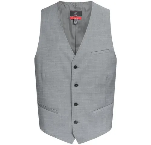 GREIFF Anzugweste Greiff Modern WITH 37.5® Herren Weste V-Neck Regular Hellgrau