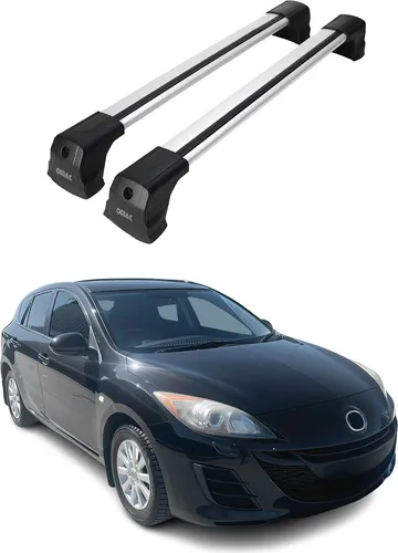 OMAC Aluminium-Dachträger für Mazda 3 Stufenheck 2003-2009, abnehmbar und multifunktional - Hochwertige Aluminium-Dachträger mit aerodynamischem Design für einfache Installation. Ideal für Fahrradträger und Gepäckboxen, leicht und wasserdicht – perfekt für alle Reisebedürfnisse.