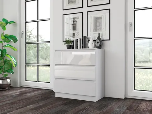 Raumhirsch Kommode Sideboard 70 cm – Modernes Design - Praktische Kommode mit 3 Schubladen für Schlafzimmer und Wohnzimmer. Minimalistische, grifflose Bauweise sorgt für eleganten Look. Ideal zur Aufbewahrung und einfach zu reinigen.