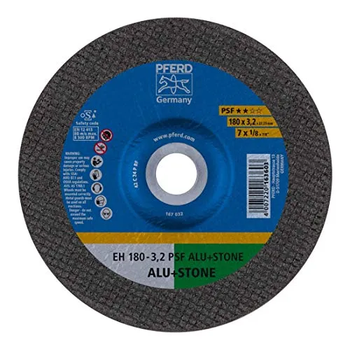 PFERD EH 180-3,2 PSF ALU+STONE 61823222 Trennscheibe - Trennscheibe für Aluminium und NE-Metalle mit hoher Trennleistung, ideal für schnelle Durchbrüche und präzises Trennen. Perfekt für Winkelschleifer und Akku-Modelle.