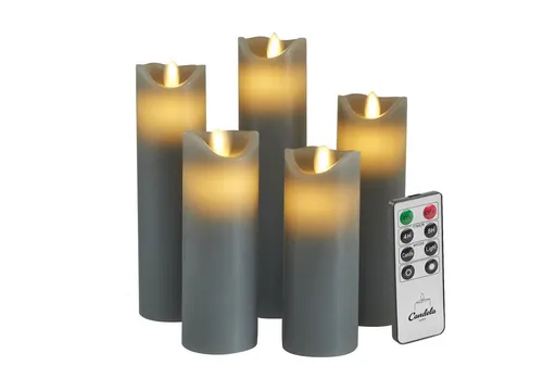 Candela Lights LED Kerzen Set - Stumpenkerzen mit Fernbedienung - LED Kerzen aus Echtwachs mit beweglicher Flamme, programmierbarer Timer-Funktion und dimmbar. Ideal für eine sichere, stimmungsvolle Beleuchtung in jedem Zuhause.