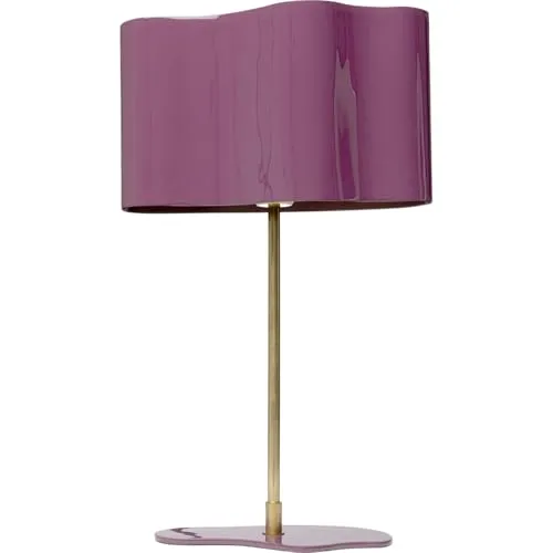 Kare Design Tischlampe Cloudy Oval Pflaume, 49cm Höhe, Violett, Lila, Edelstahl, Moderne Tischleuchte, Büro, Wohnzimmer, keine Leuchtmittel inklusive, 49x30x17 cm (HxBxT)