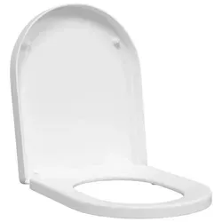 vidaXL Toilettensitz Weiß 48 x 36,5 cm - WC-Sitz aus antibakteriellem Polypropylen mit sanft schließendem Mechanismus und Schnell-Entfernung Design für einfache Reinigung und stilvolle Badezimmergestaltung.