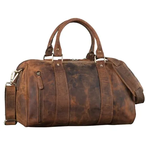 STILORD 'Keanu' Leder Weekender Herren - Reisetasche aus echtem Rindsleder in Vintage Optik, ideal für Kurzreisen und Städtetrips mit viel Platz und hoher Funktionalität. Inklusive verstellbarem Schultergurt und praktische Innenaufteilung.