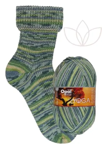 Opal Yoga 4-fach Sockenwolle, 75% Schurwolle Superwash, 25% Polyamid, 100g Knäuel, 425m Lauflänge, für Socken und Accessoires (11661 Meditation)