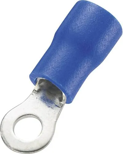 TRU COMPONENTS 738208 Ringkabelschuh Querschnitt (max.)=2.50mm² Loch-Ø=10.5mm Teilisoliert Blau 100St.