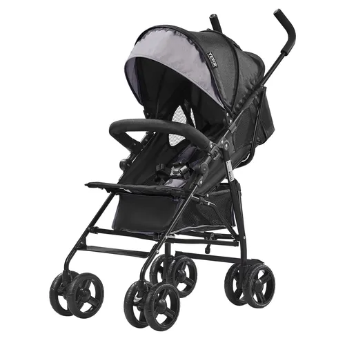 VEVOR Kinderwagen Buggy mit verstellbarer Rückenlehne in schwarz von Vevor