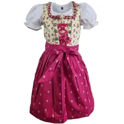Maddox Kinder Dirndl Hellen 3-tlg. | Creme Pink 122 in gelb von Maddox