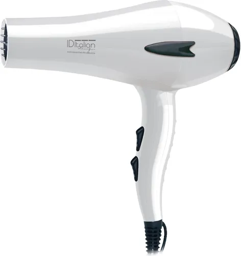 ITALIAN DESIGN GTI2600 Pure Plus Haartrockner – 2200 W - Haartrockner mit langlebigem AC Motor, 3 Hitzestufen und 2 Geschwindigkeiten für individuelles Styling. In elegantem Weiß und mit Kaltluftfunktion – ideal für professionelles Frisieren zu Hause.