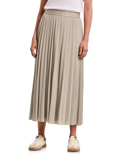 Damen Midi-Rock aus Mesh mit Plisséestruktur von Street One