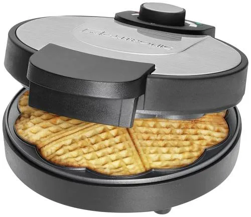 CLATRONIC Waffeleisen WA 3492 - 1000 W, Antihaftbeschichtung für knusprige Waffeln, elegantes Design in Schwarz und Edelstahl