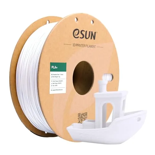eSUN PLA+ Filament 1.75mm, 3D Drucker Filament PLA Plus, Maßgenauigkeit +/- 0.03mm, 1kg Spule (2.2 LBS) , 3D Drucker, Kaltes Weiß