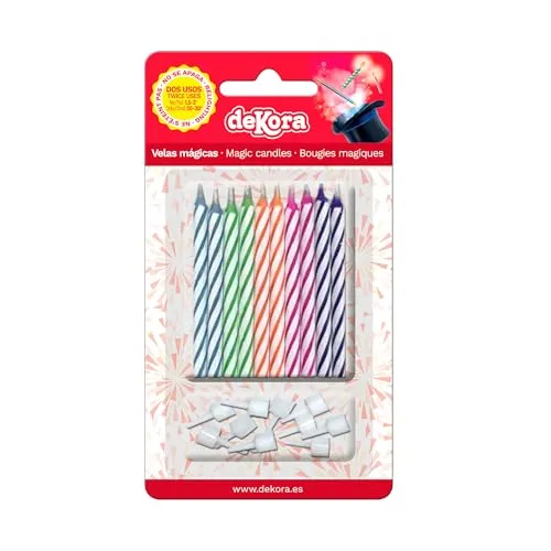 Dekora - Originelle Geburstagskerze-Deko Kerzen | Kerzen Set für Kerzen Deko von Assortierte Farben - Bunte Wunderkerzen, [Mehrfarbig]