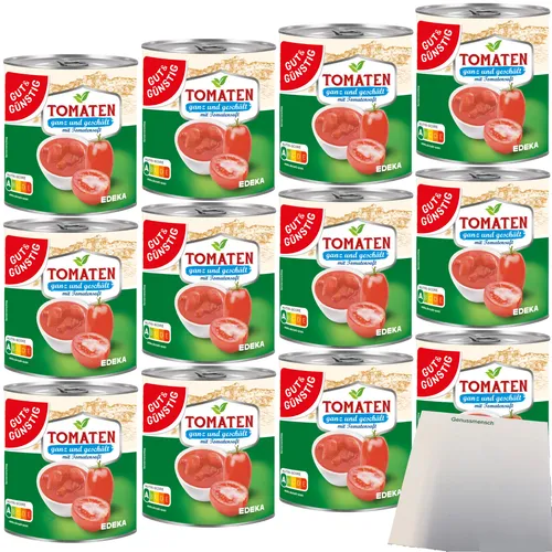 Gut&Günstig Tomaten ganz geschält mit Tomatensaft VPE 12x800g Dose usy Block