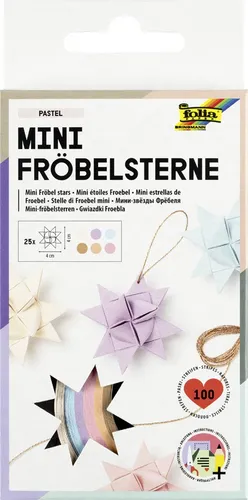 folia Faltpapierstreifen PASTEL für Mini Fröbelsterne 100 Streifen
