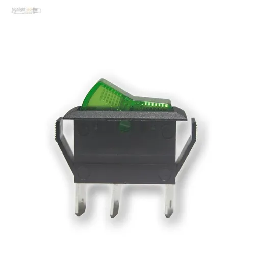 Wippenschalter 1-polig, grüne Wippe, 12V/20A Kfz Wippschalter Schalter grün