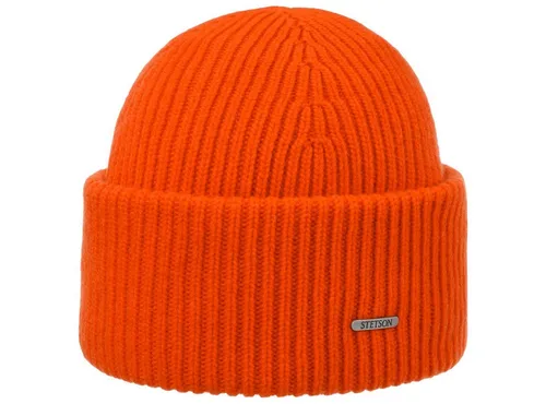 Stetson Beanie (1-St) Mütze mit Umschlag, Made in Italy in orange von Stetson