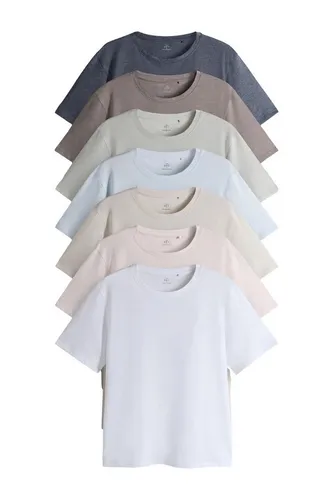 The Set Essential T-Shirts 7er-Pack in Blau (Größe S) - Praktisches 7er-Pack T-Shirts aus einer bequemen Polyester-Baumwoll-Mischung. Ideal für den Alltag, in trendigen Farben und perfekt kombinierbar.