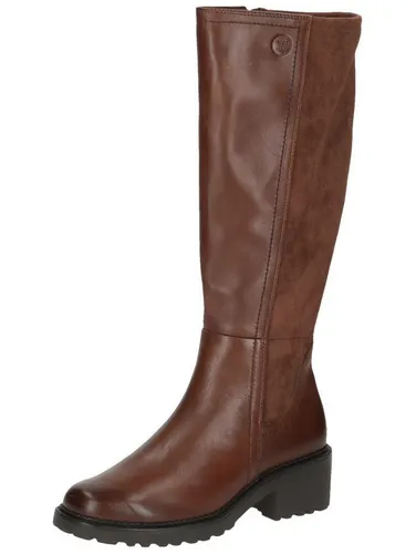 CAPRICE Stiefel Leder/Textil, Damen Gr. 37, braun (cognac) - Wanderschuhe mit elegantem Materialmix und Elastikeinsatz für optimale Beinpassform. Der praktische Reißverschluss sorgt für müheloses An- und Ausziehen, ideal für die kalte Jahreszeit.