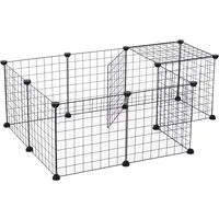 PawHut Freigehege mit Metallgitter schwarz - Sonstiger Hundebedarf, sicheres und flexibles Freigehege für Hunde, ideal für Garten oder Terrasse, Maße: 106x73x36 cm, leicht und robust aus Metall.