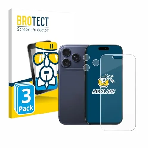 BROTECT 3 Stück Schutzglas für Apple iPhone 17 Pro (Display+Kamera) Schutzfolie Panzer Folie Glas[Extrem Kratzfest, Anti-Fingerprint, Ultra-]