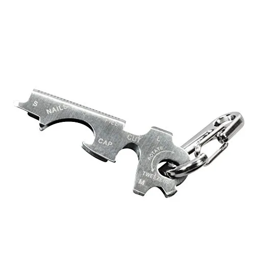 com-four® Multitool mit Karabiner - Schlüsselanhänger mit 8 Funktionen - Schlüsselwerkzeug mit Flaschenöffner, Schraubendreher, Nagelfeile, Nagelreiniger, Cutter und Pinzette (1 Stück - Multitool B)