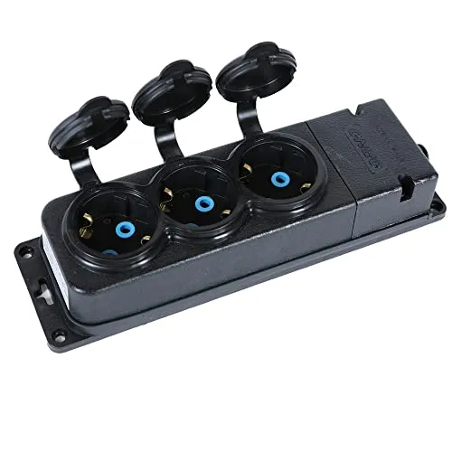 Verteiler-Steckdosenleiste 3Fach,OR-AE-13166(GS) schwarz IP44
