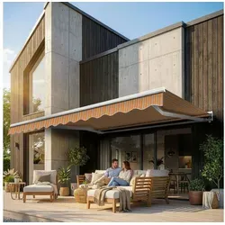 Eclipse Halbkassettenmarkise elektrisch 5x3m in Weiß in weiß von Eclipse