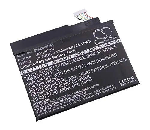 vhbw Akku kompatibel mit Acer Iconia Tab W3, W3-810, ZEIV4 Notebook (6800mAh, 3,7V, Li-Polymer)
