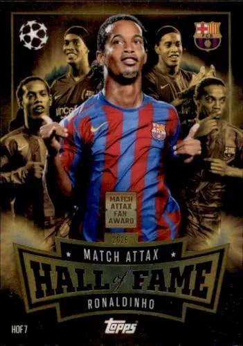 HOF7 - Ronaldinho - Match Attax Hall of Fame - CL 2025/2026 - Offizielle Sammelkarten der UEFA Champions League 2025/26. Besondere Hall of Fame Karte von Ronaldinho für leidenschaftliche Fußball-Fans und Sammler, die die besten Teams Europas erleben möchten.