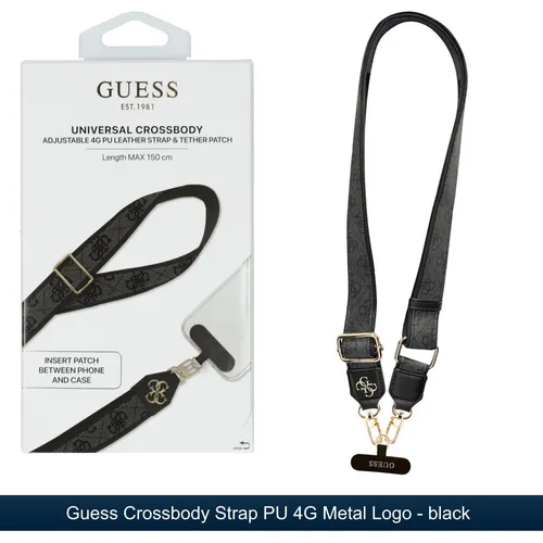 Guess Crossbody Riemen PU 4G mit Metall Logo in Schwarz