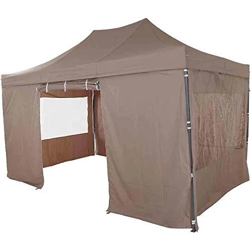 Allrounder Pavillon Siena Garden 3x4,5 m taupe - Partyzelte: Wetterfester Pavillon ideal für Gartenfeiern und Veranstaltungen, bietet Schutz und Stil in taupe.