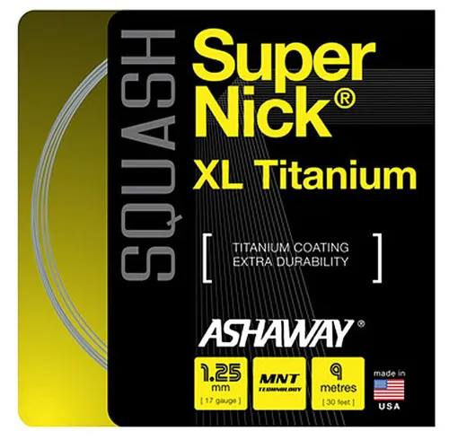 Ashaway Squashsaite Super Nick XL Titanium 1.25 grau 9m Set, Saitendicke: 1.25