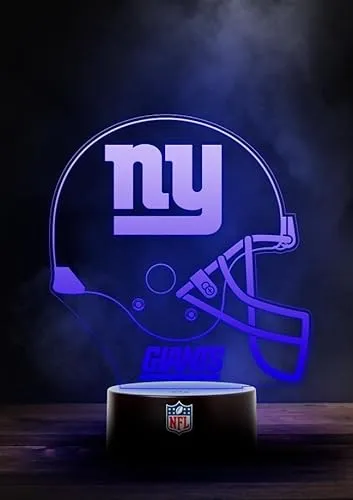Great Branding New York Giants NFL LED Lampe Licht Logo Helm, Wechselmodus mit 6 unterschiedlichen Farben