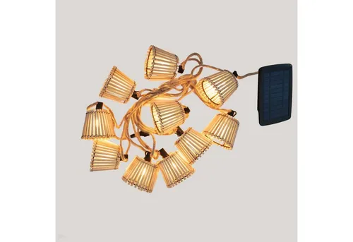 LED Solar Gartenlichterkette 5m, IP44, 2200K - Dekorativ für Terrasse und Balkon - Hübsche Solarlichterkette für stimmungsvolle Abende im Freien. Mit Dämmerungssensor und USB-Ladefunktion bietet sie flexible Nutzung ohne Stromanschluss. Ideal für Balkon, Terrasse und Innenräume.