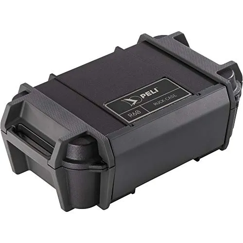 Peli R60 Ruck Schutzbehälter, wasserdichte Aufbewahrungslösung für kleine elektr. Geräte und Werkzeuge bei Outdoor-Abenteuern, IP68 Wasserdicht und staubdicht, 2,32L Fassungsvermögen, Schwarz
