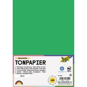 Folia Tonpapier 6454, A4, smaragdgrün, 130g/m², 100 Blatt