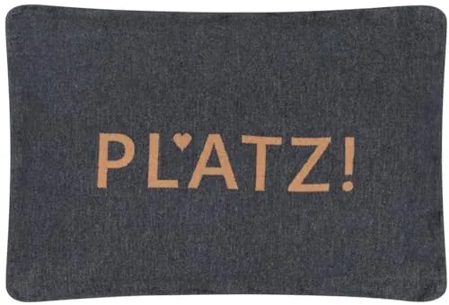 David Fussenegger Hundekissenhülle 'Platz!' 60 x 90 cm Anthrazit - Bezüge für Hundebetten, strapazierfähiges und pflegeleichtes Material aus 85% Baumwolle, ideal für eine gemütliche Hundeliege.