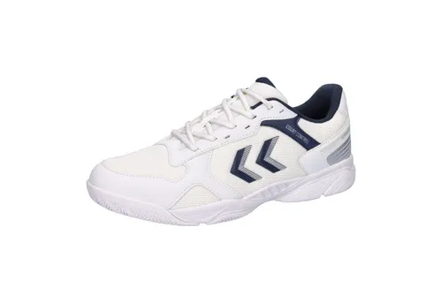 hummel Unisex Hallenschuhe COURT CONTROL II 225341 – Weiß 46,5 EU - Stylische Hallenschuhe für optimalen Komfort und Unterstützung während des Spiels. Ideal für die Halle, mit strapazierfähigem Obermaterial und guter Passform.