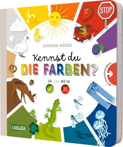 Kennst du die Farben?: Pappbilderbuch über die Farben - mit Schiebern zum Rausziehen und Mitraten für Kinder ab 2 Jahren