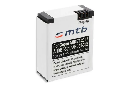 mtb more energy Akku für Gopro AHDBT-302 1180mAh Polymer Kamera-Akku kompatibel mit Akku-Typ AHDBT-301 Gopro 3+ (Polymerzelle) 1180 mAh (3,7 V)